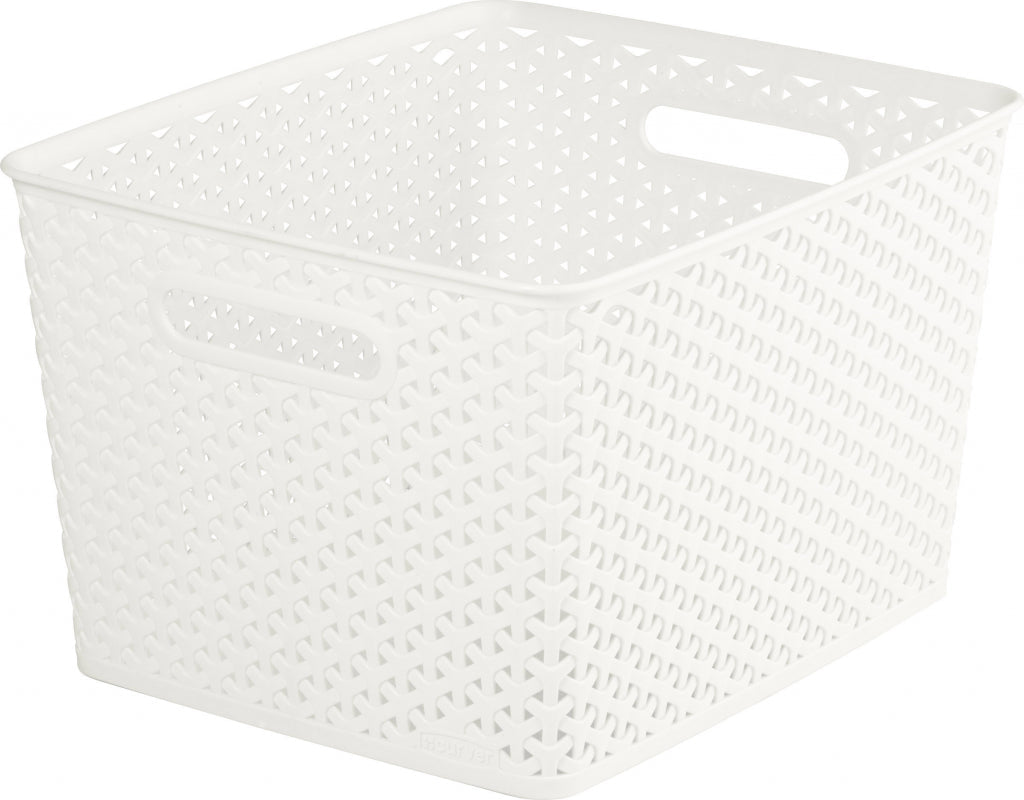 Curver Nestable Rattan Basket Vintage White