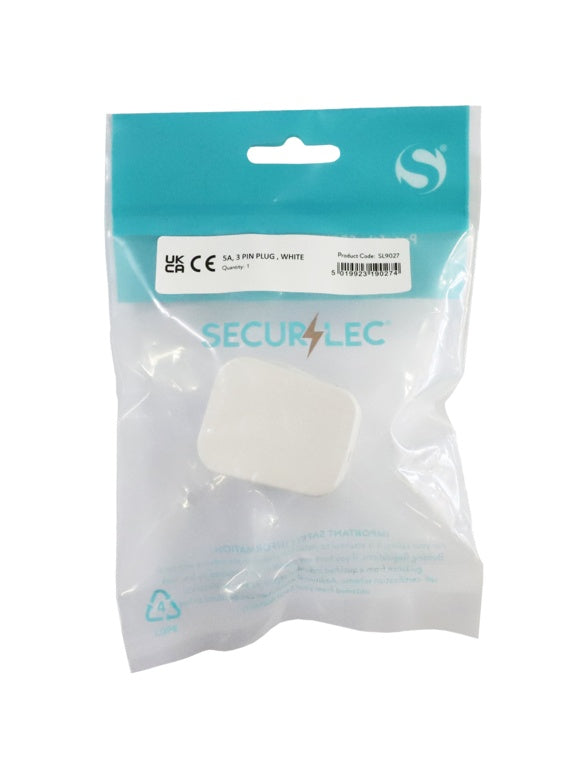 Securlec 5 A, 3 Pin Plug White