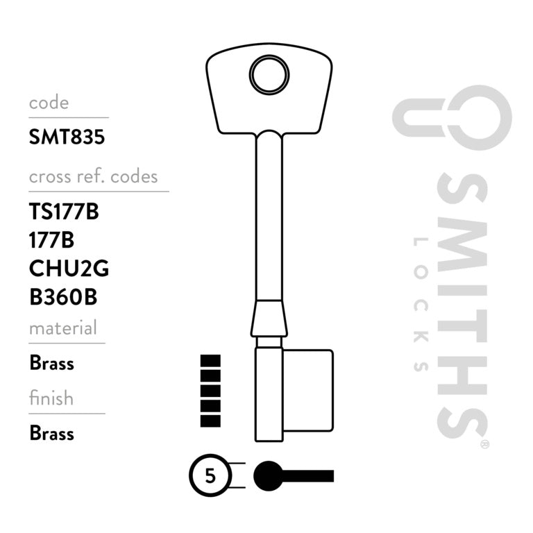 Smiths Locks Chubb 3 G110 Mortice Key Blank Pack 10