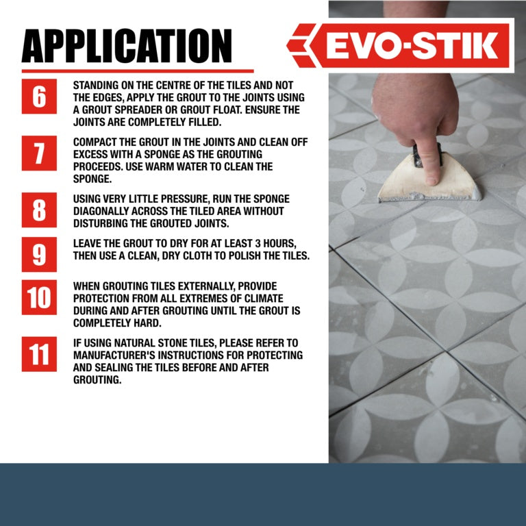 Evo Stik Rapid Set Floor Tile Grout 5kg Grey