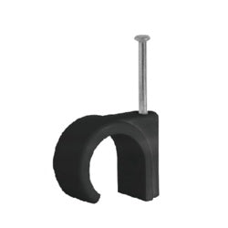 Securlec Cable Clips Round Black 6mm Pack Of 100