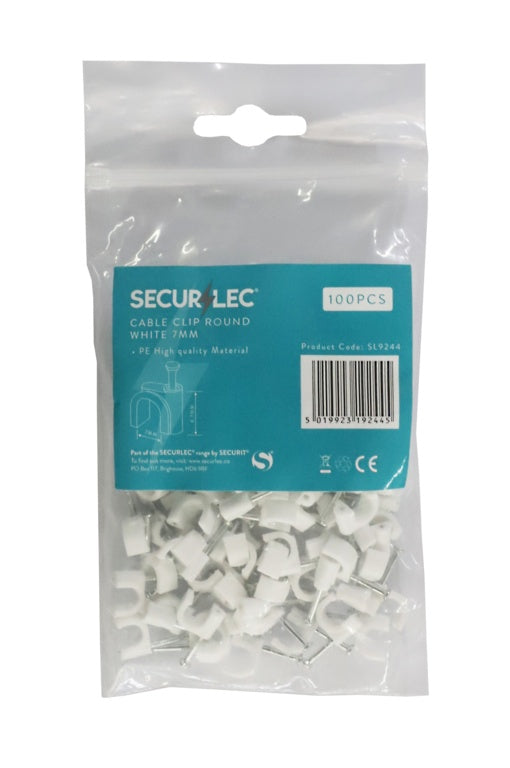 Securlec Cable Clips Round White