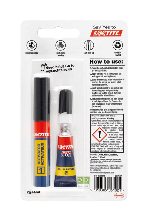 Loctite Super Glue All Plastics 2gm + 4ml