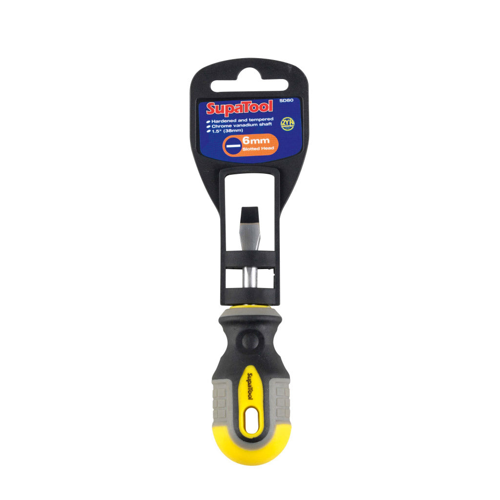 Supa Tool Slotted Head Stubby Screwdriver 38mm X 6mm