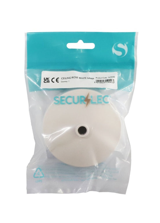 Securlec Ceiling Rose White 6 A 88mm