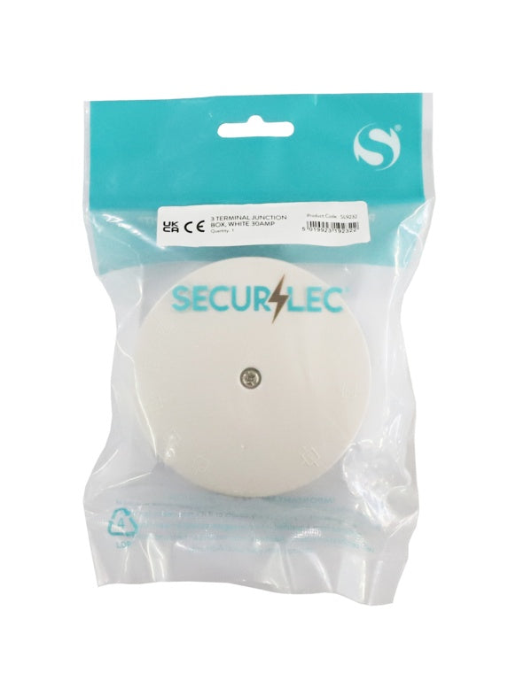 Securlec 3 Terminal Junction Box White 30 A 90mm