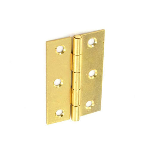 Securit Steel Butt Hinges Brass Plated 75mm