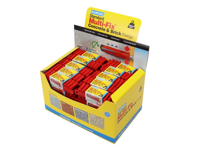 Plasplugs Bargain Bin Display Unit Original General Purpose Fixings 50 Packs X 40 Plugs