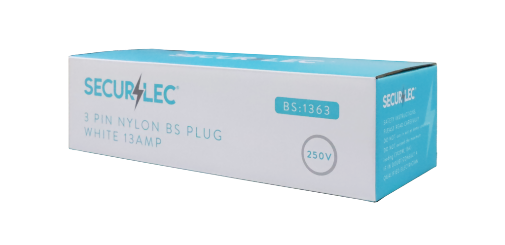 Securlec 3 Pin Nylon Bs Plug White 13 Amp 250 V Display Box
