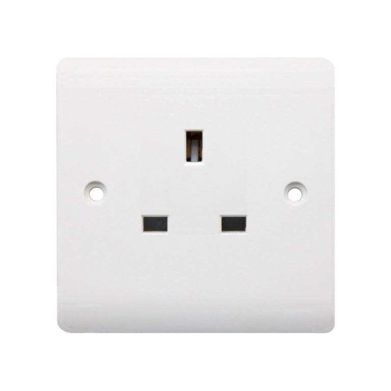 Securlec 1 Gang Unswitched Socket Round Edge