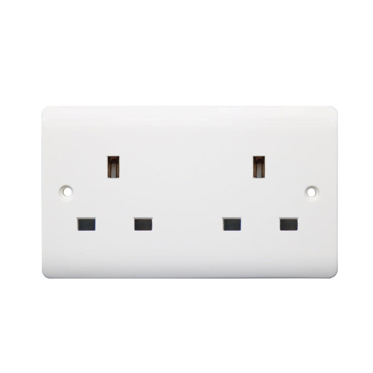 Securlec 2 Gang Unswitched Socket