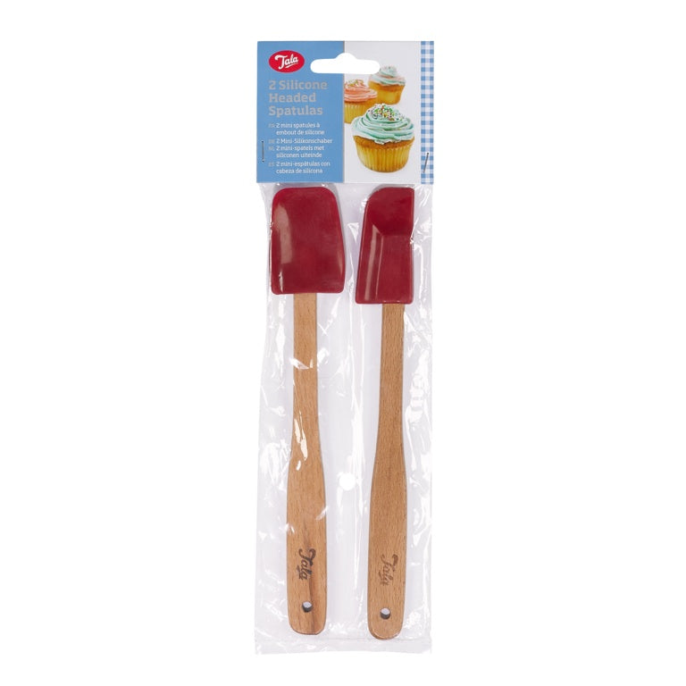 Tala Silicone Headed Spatulas/Wooden Handles (Set Of 2)