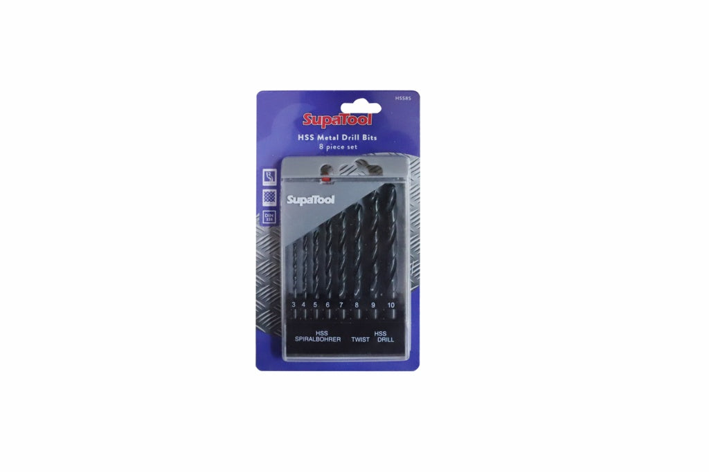 Supa Tool Hss Metal Drill Bit Set 8 Pieces