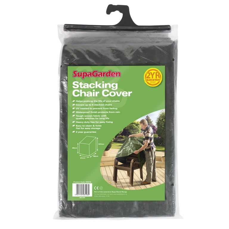 Supa Garden Stacking Chair Cover W: 61cm, H: 68cm 107cm, D: 68cm