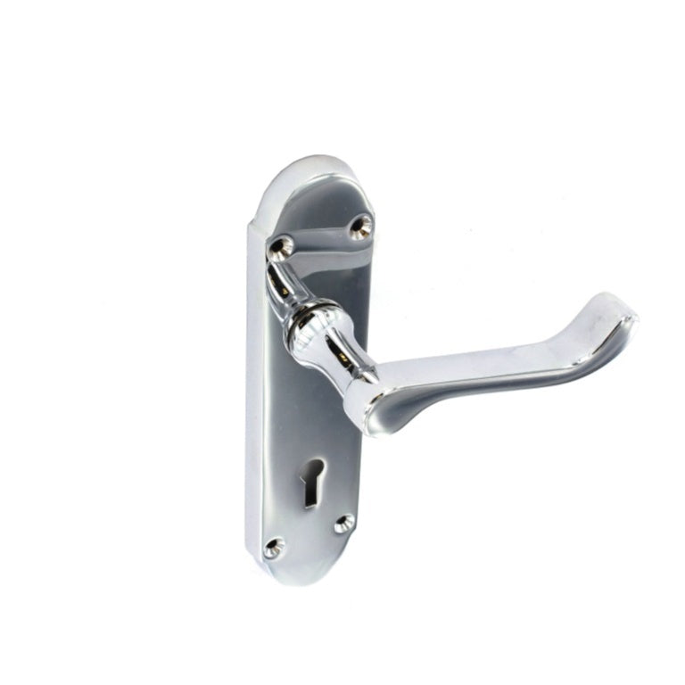 Securit Chrome Shaped Lock Handles (1 Pair) 170mm