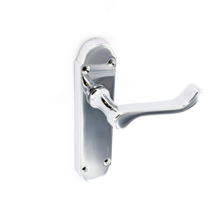 Securit Chrome Shaped Latch Handles (1 Pair) 170mm