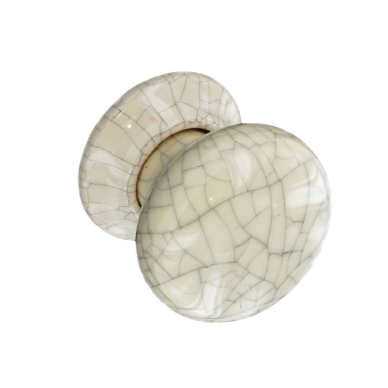 Securit Ceramic Door Knobs Cracked Cream (Pair) 60mm Pack Of 5