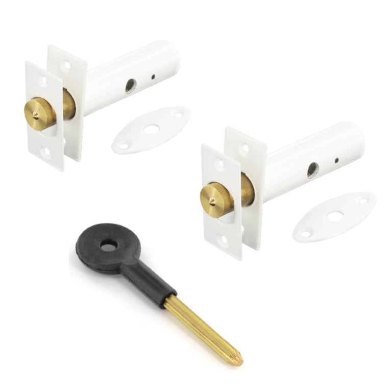 Securit White Security Door Key Pack 2 60mm