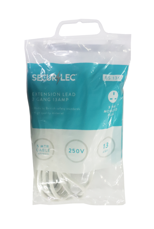 Securlec 2 Gang Extension Lead 13 Amp 5m