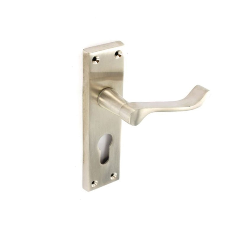 Securit Bn Scroll Euro Lock Handles 48mm C/C (Pair) 150mm