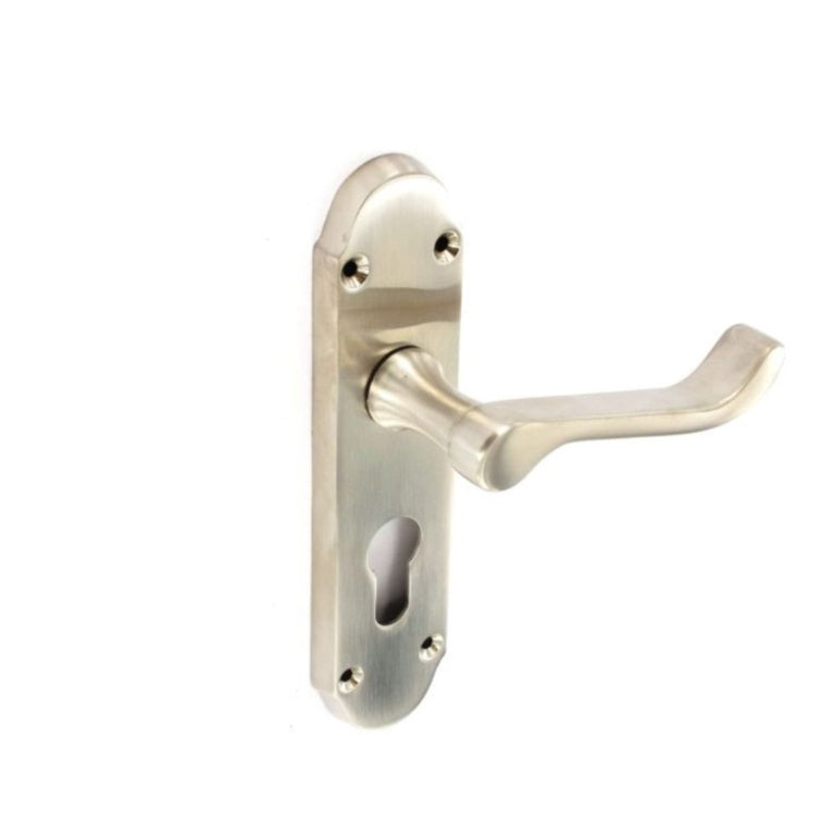 Securit Bn Shaped Euro Lock Handles 48mm C/C (Pair) 170mm