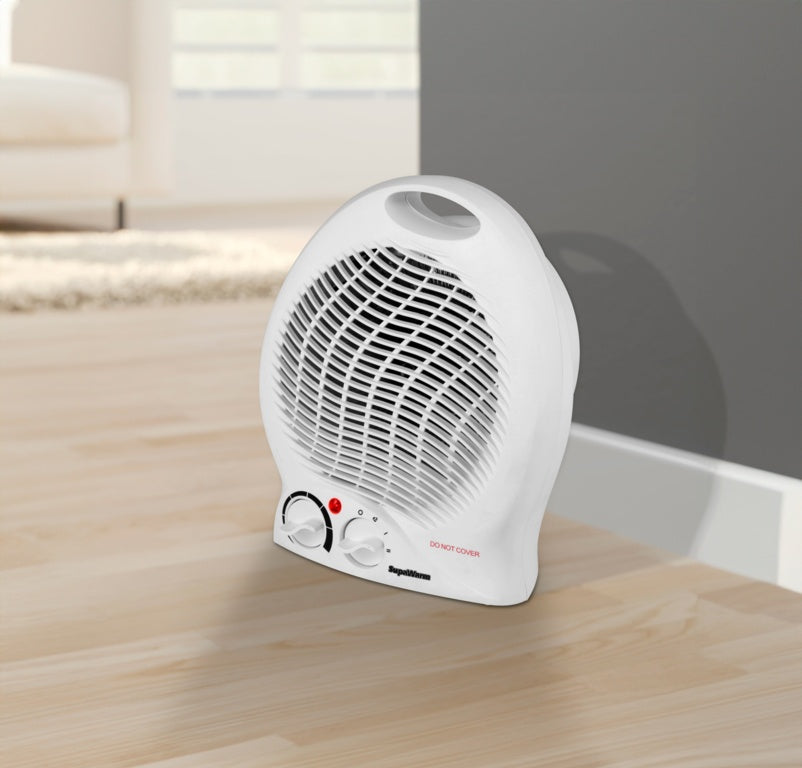 Supa Warm Fan Heater 2000w Size: 220mm(w)x130mm(d)x260mm(h)