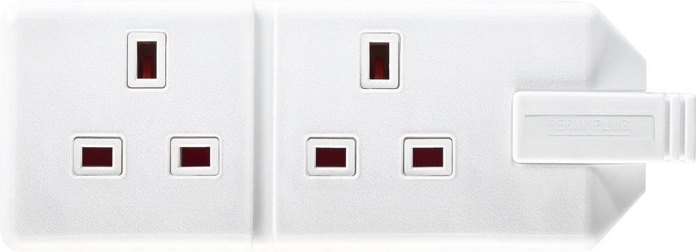 Masterplug Twin Extension Socket White