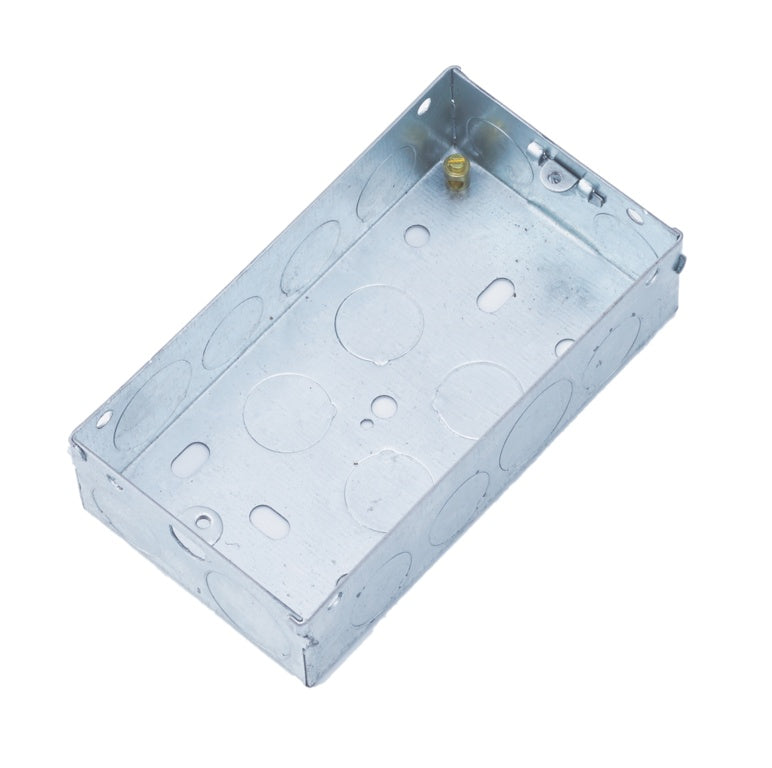 Securlec 47mm 2 Gang Metal Box To Bs4664 Pre Packed