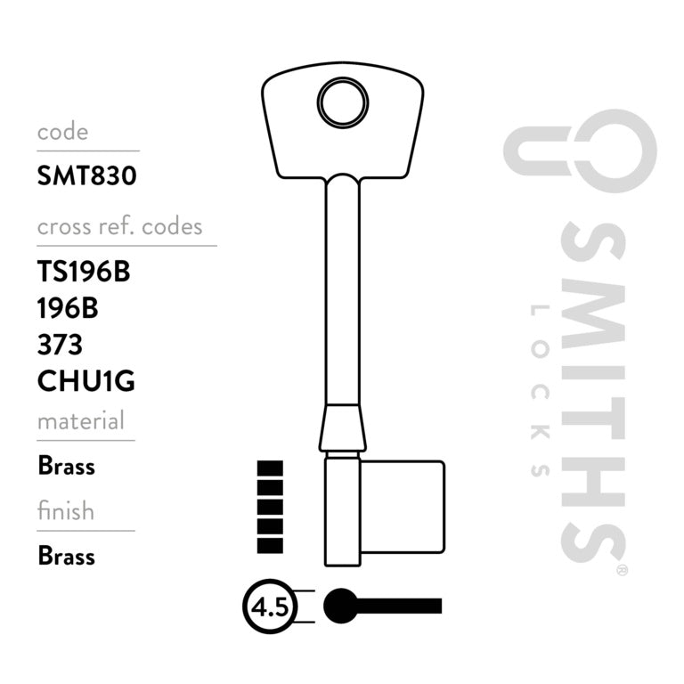 Smiths Locks Chubb 3 G114 Mortice Key Blank Pack 10