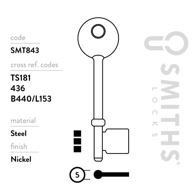 Smiths Locks Union Mortice Key Blank