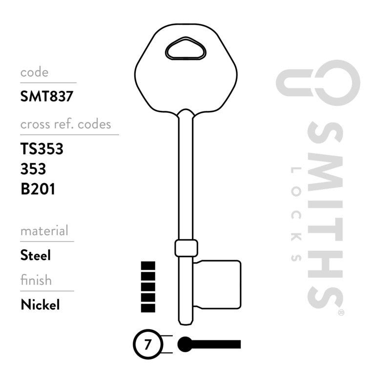 Smiths Locks Era Viscount Mortice Key Blank Pack 10