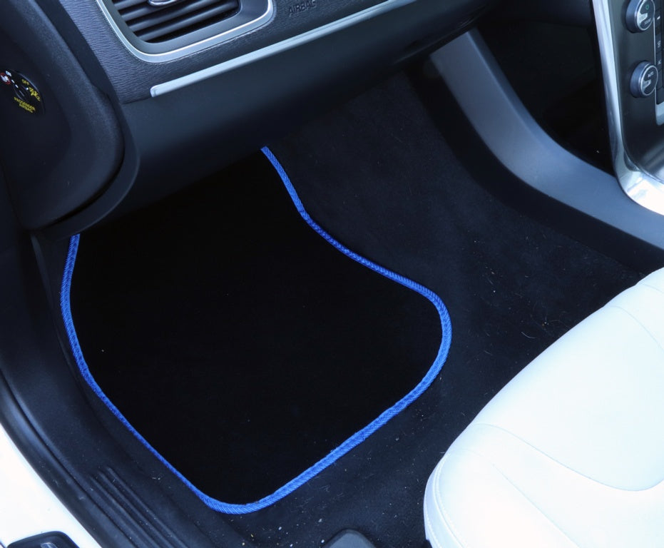 Streetwize Velour Carpet Mat Sets with Coloured Binding - 4 Piece