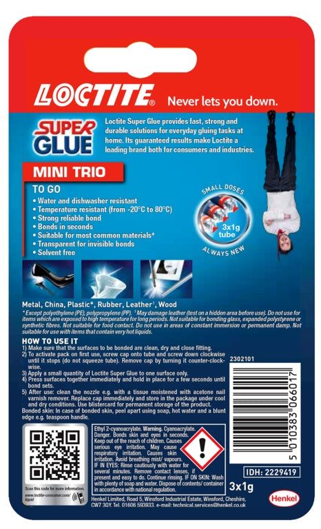 Loctite Mini Trio Super Glue 3 X 1g