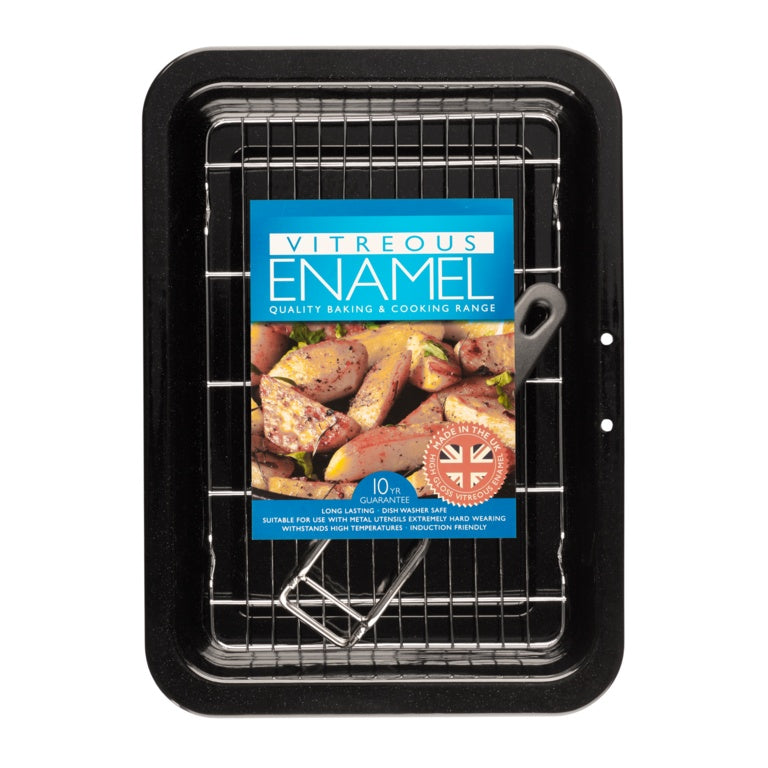 Pendeford Vitreous Enamel Bakeware Grill Pan With Tray 28 X 23cm