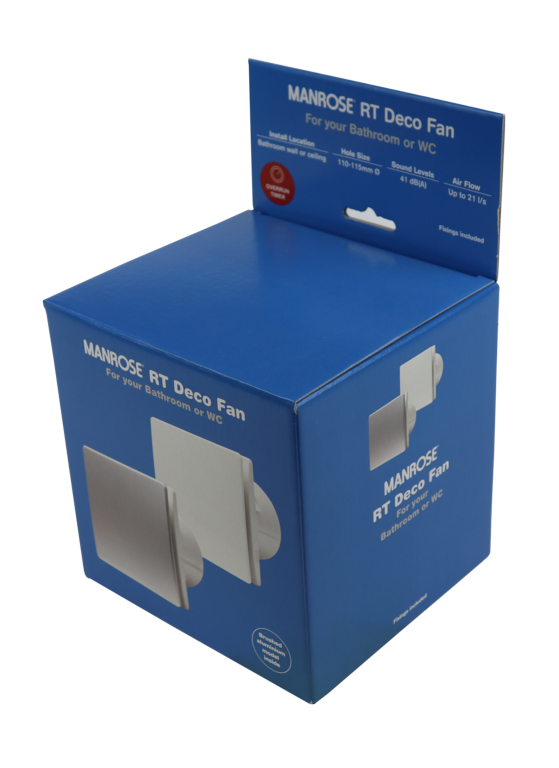 Manrose Tile Fan Adjustable Timer White