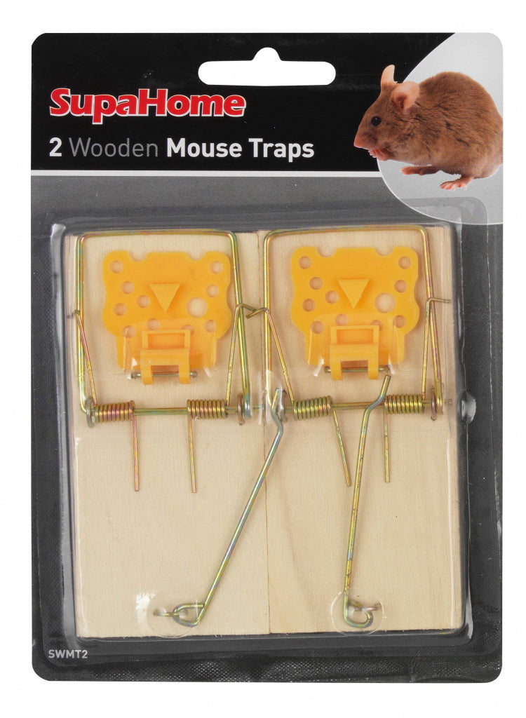 Supa Home Wooden Mouse Traps Pack 2