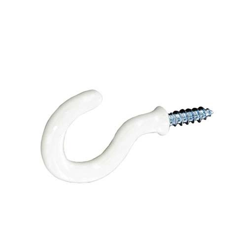 Securit White Plasic Covered Hooks Pack 3 50mm