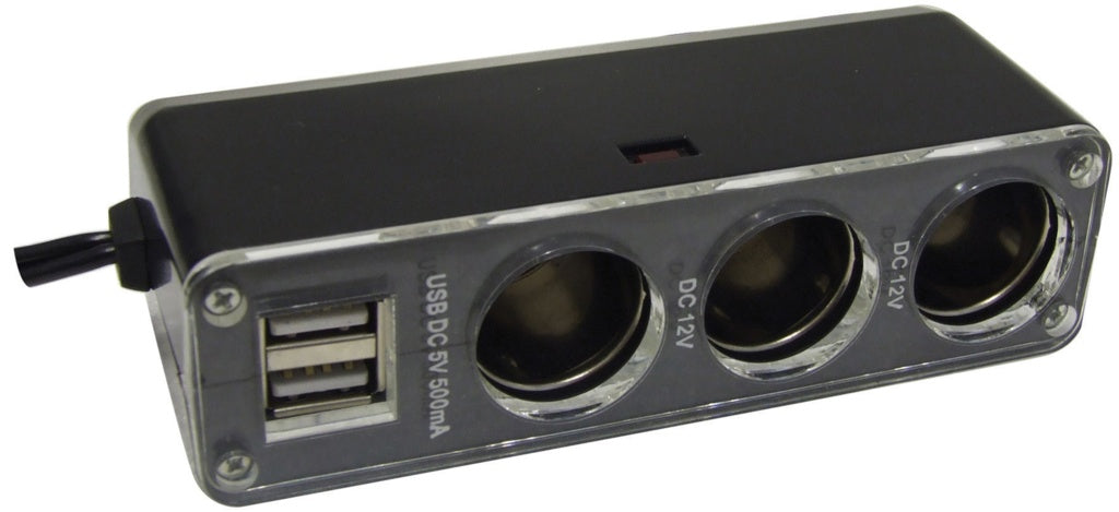 Streetwize 12 V Triple Socket With Twin Usb