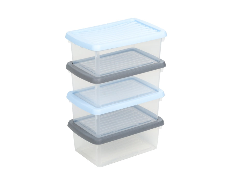 Wham Boxes And Lids 3.5 L 2 Assorted Colours Pack 4
