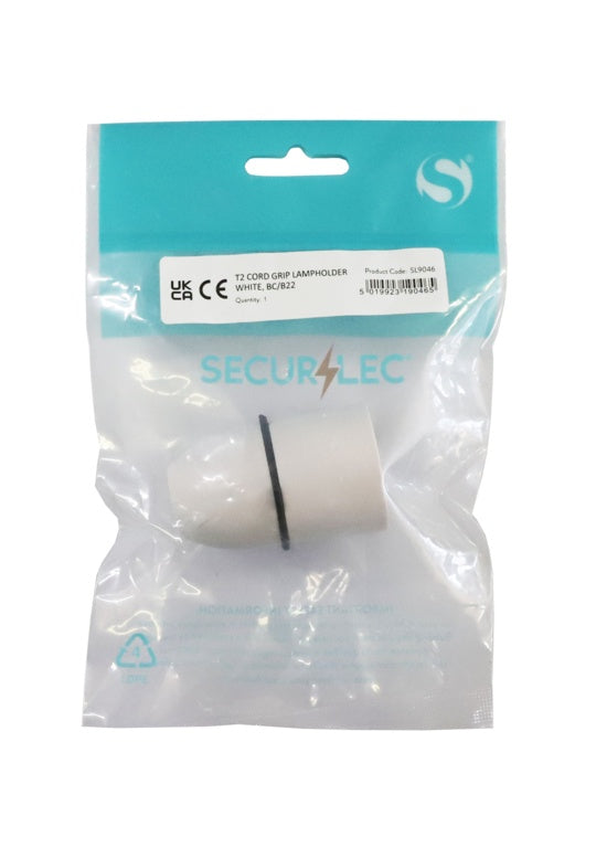 Securlec T2 Cord Grip Lampholder White Pre Packed