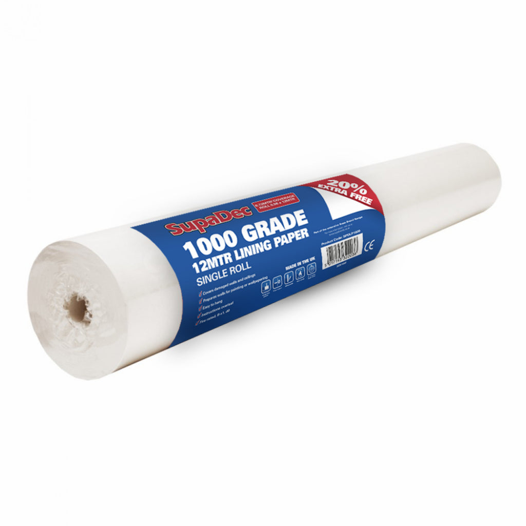 Supa Dec Lining Paper 1000 Grade 10m Plus 20% Free 6.72m2 Coverage