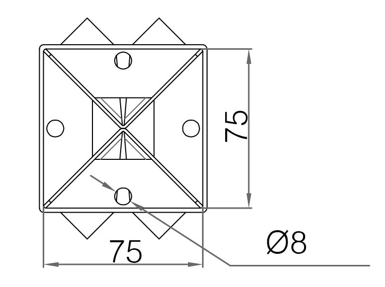 Picardy Concrete In Post Support 75x75mm