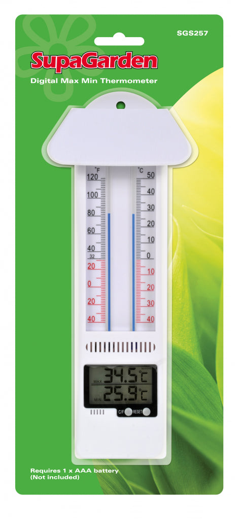 Supa Garden Min/Max Thermometer Mercury Free
