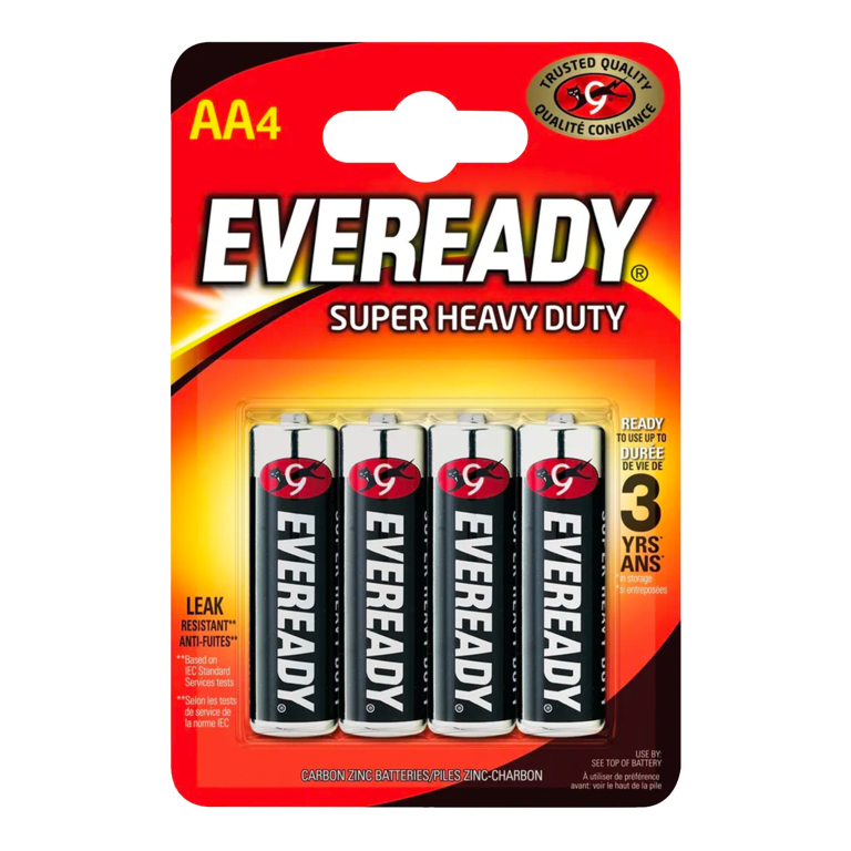 Eveready Super Heavy Duty Aa Pack 4