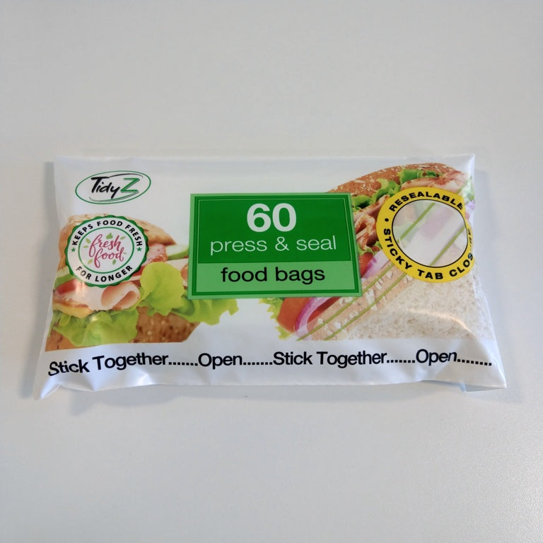 Tidyz Press & Seal Food & Freezer Bags Roll Of 60