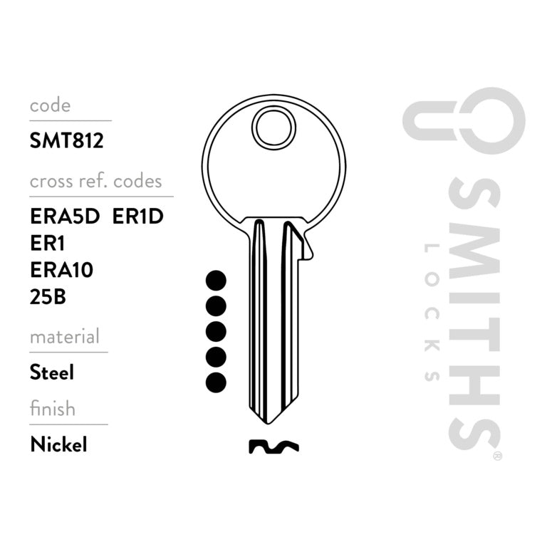 Smiths Locks Era 5 Pin Cylinder Key Blank Pack 10