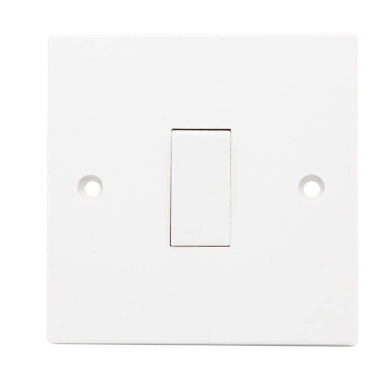 Securlec Square 1 Gang 2 Way Light Switch Square Edge