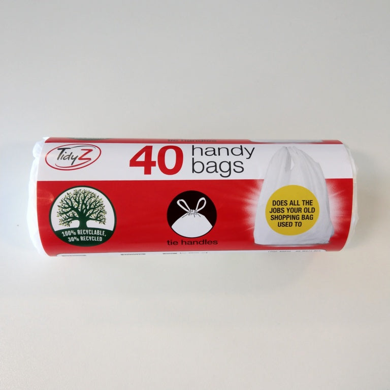 Tidyz Handy Bags With Tie Handle Roll Of 40