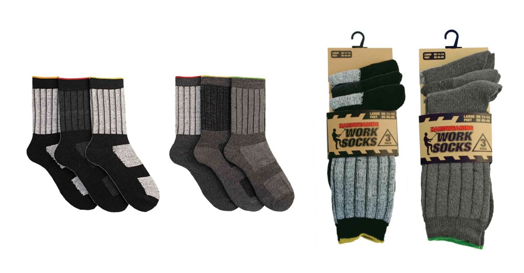 Rjm Mens Work Socks Pack 3, Uk 7 11