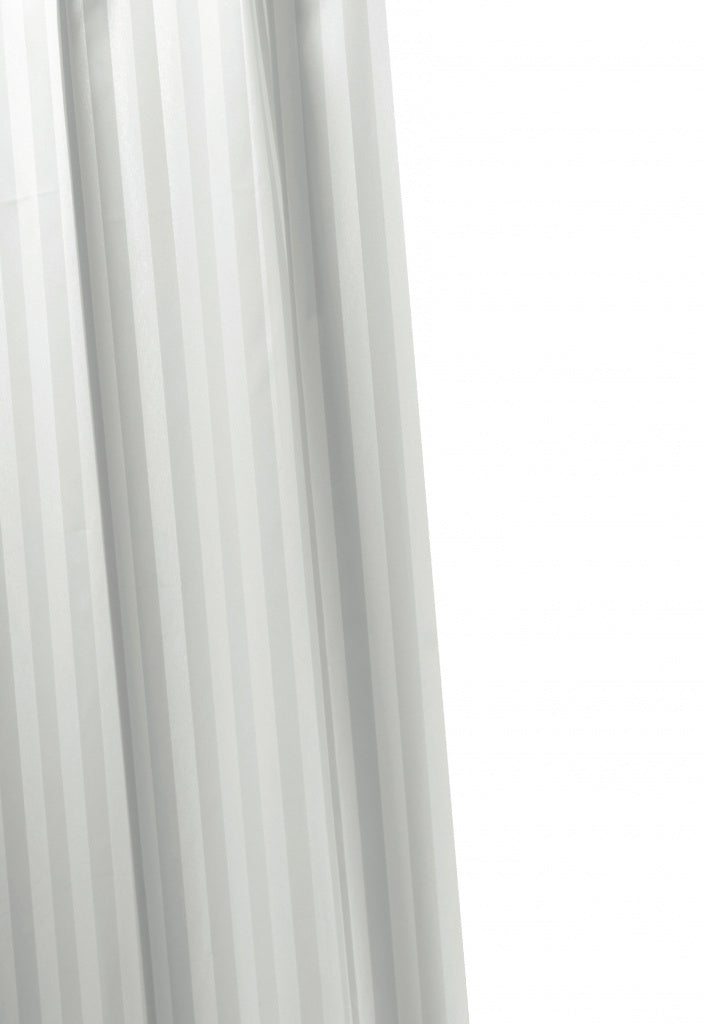 Croydex Woven Stripe Shower Curtain 1800mm X 1800mm White